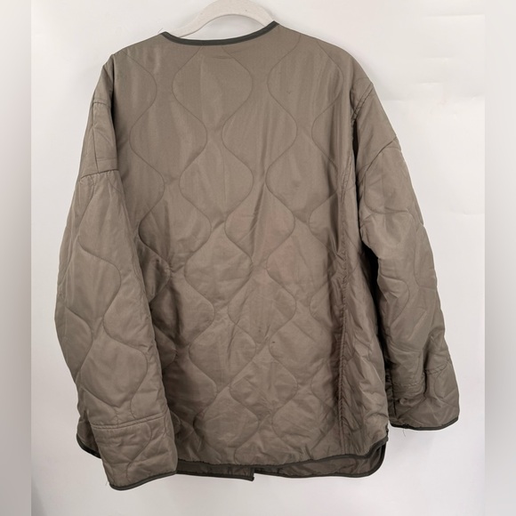 Vero Moda Womens Quilted Barn Coat Blisa Jacket Size Large Olive Green - Picture 7 of 10